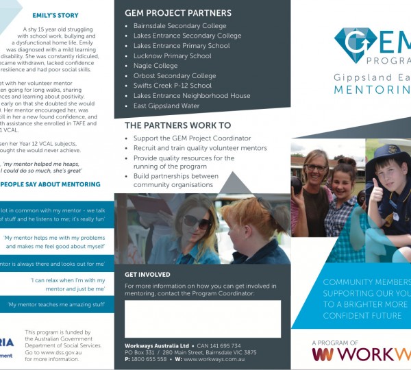 GEM Mentoring - Brochure | Snowy Mountains Design